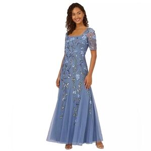 ✨ Adrianna Papell Elegant Embellished Gown – Size 10